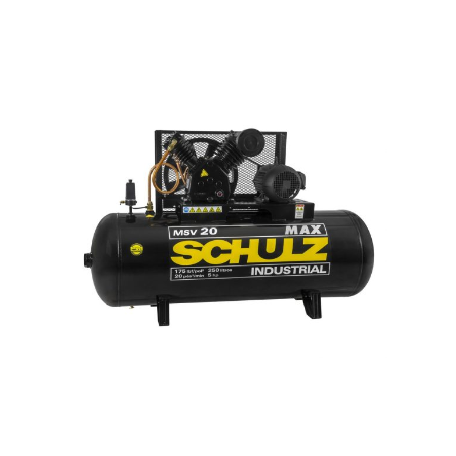 COMPRESOR DE AIRE 5HP VERTICAL MSV 20 MAX/220 ESTACIONARIA INDUSTRIAL, Schulz